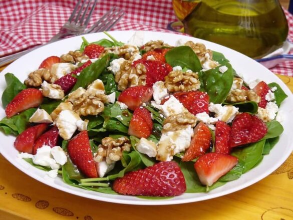 Ensalada de espinacas con vinagreta de miel