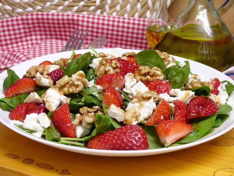 Ensalada de espinacas con vinagreta de miel
