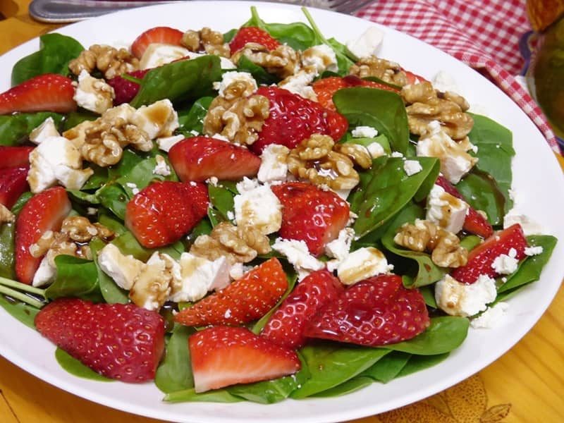 Ensalada de espinacas con vinagreta de miel