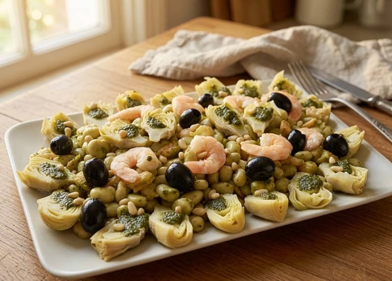 Ensalada de habas y alcachofas con langostinos ensalada de habas y alcachofas con langostinos